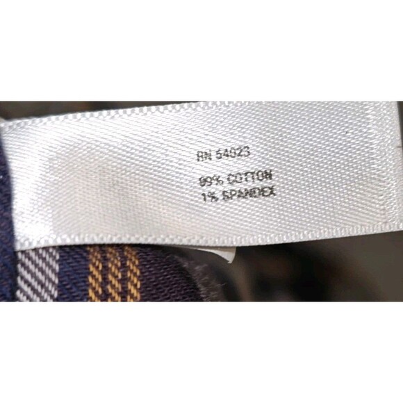 GAP XL Flannel Shirt Plaid Classic Fit Navy Yellow White 99/1 Cotton Unisex - Picture 8 of 12